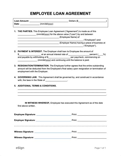 employee loan repayment agreement template